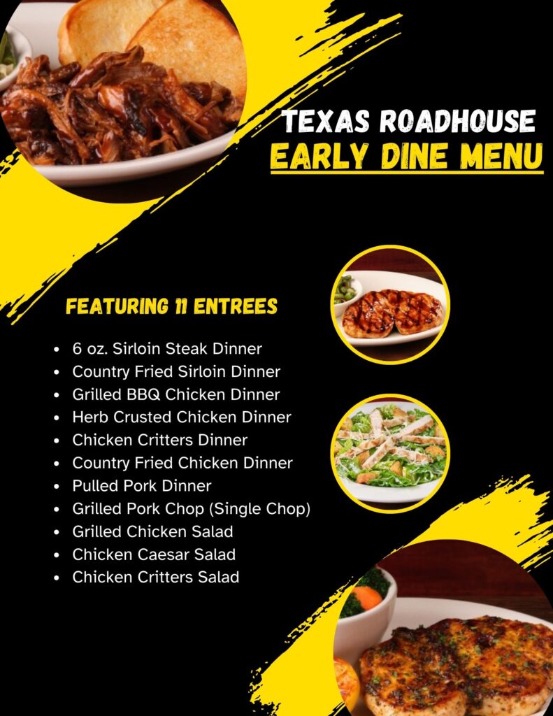 Texas Roadhouse Early Dine Menu